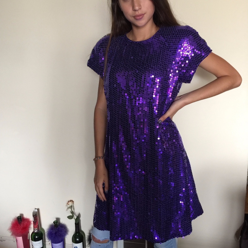 Vintage Purple Sequin Dress